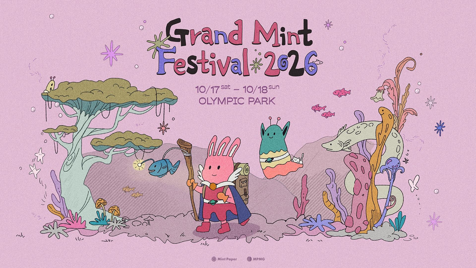 Official Grand Mint Festival 2026 key art with October 17 and 18 dates at Olympic Park