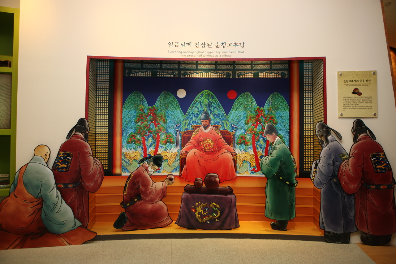 A gochujang history display at Sunchang Jangryu Museum